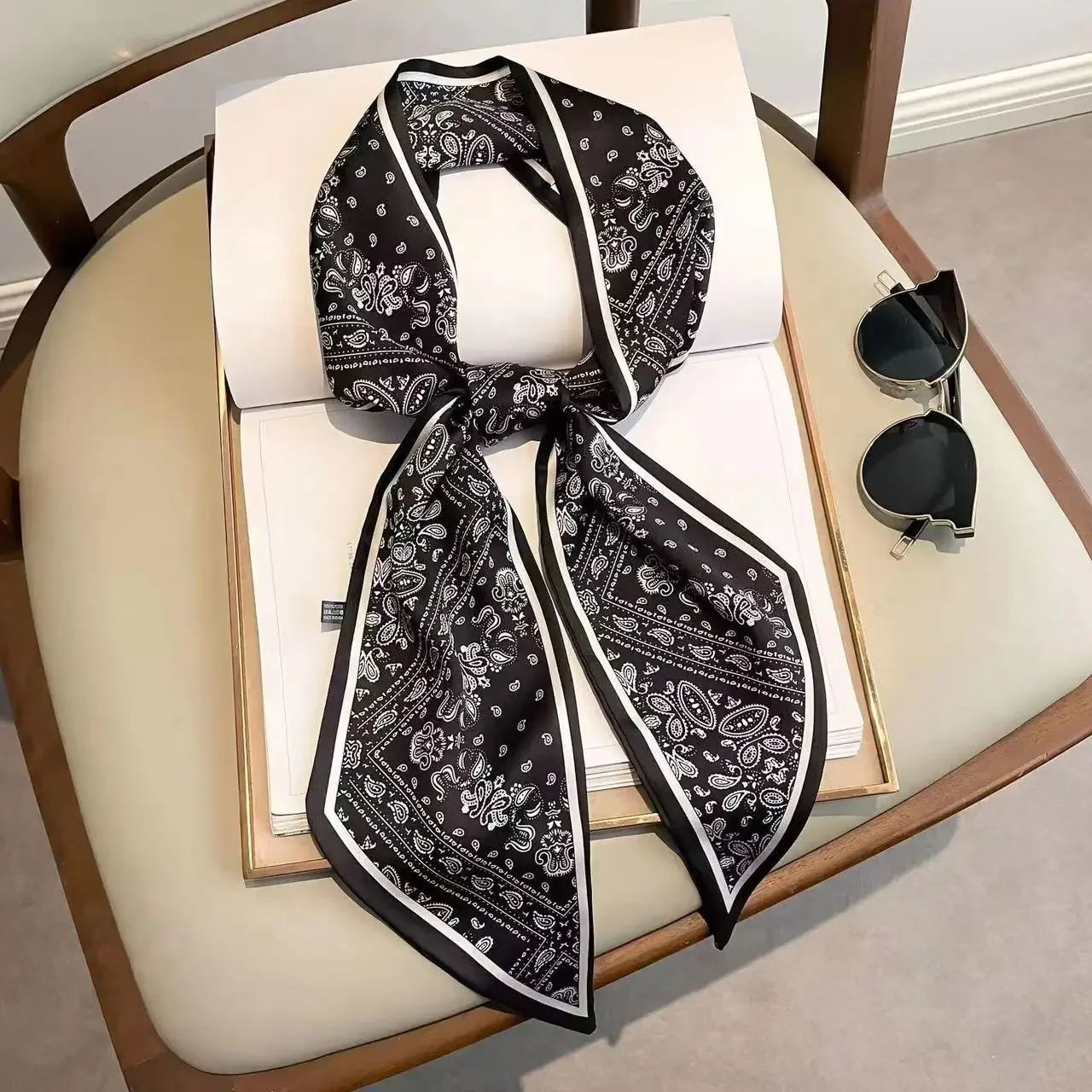 Luxury Bags Brands For Women - Design Print Skinny Scarf Plaid Horse