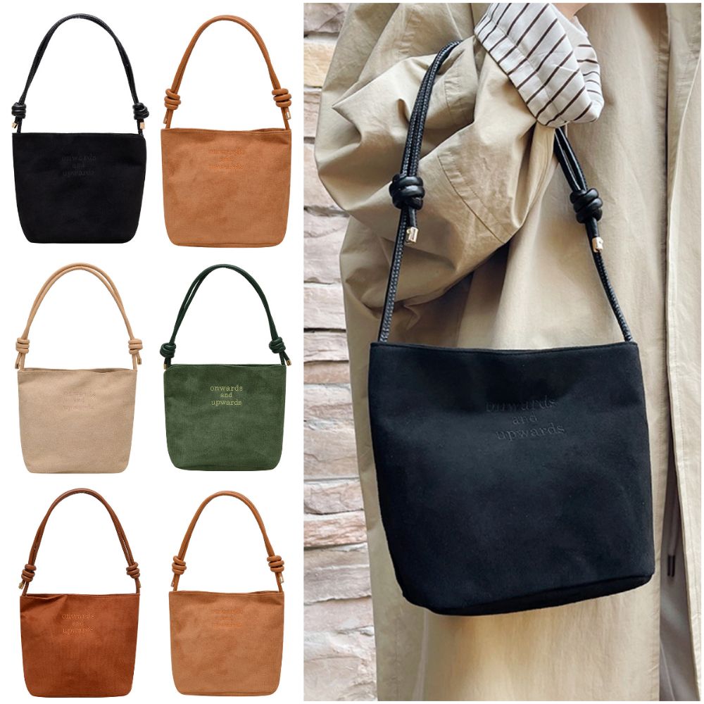 Bucket Bag Suede - Portable Suede Shoulder Bag Large Capacity