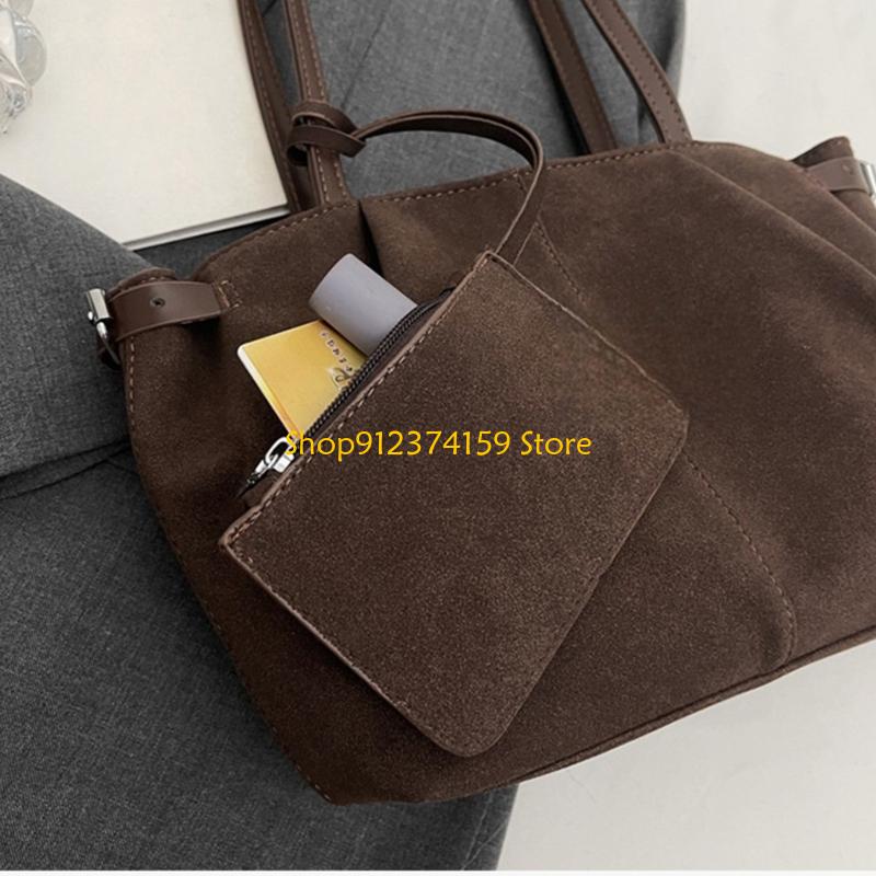 Bucket Bag Suede - G5AE Fashion Purses and Handbags Underarm