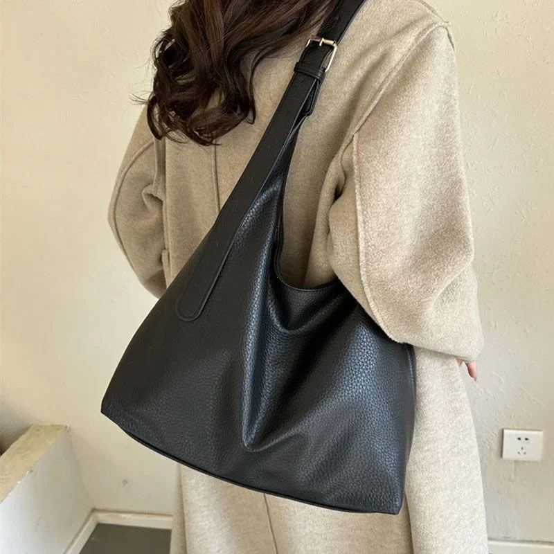 Bucket Bag Suede - Fashion Leather Tote Bag for Women