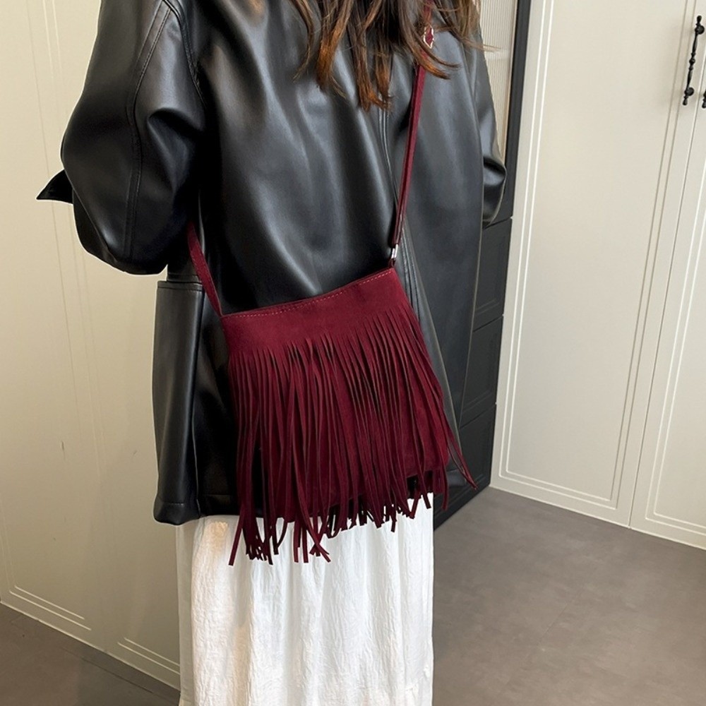 Vintage Suede Fringe Crossbody - огляд і ціна Bucket Bag Suede
