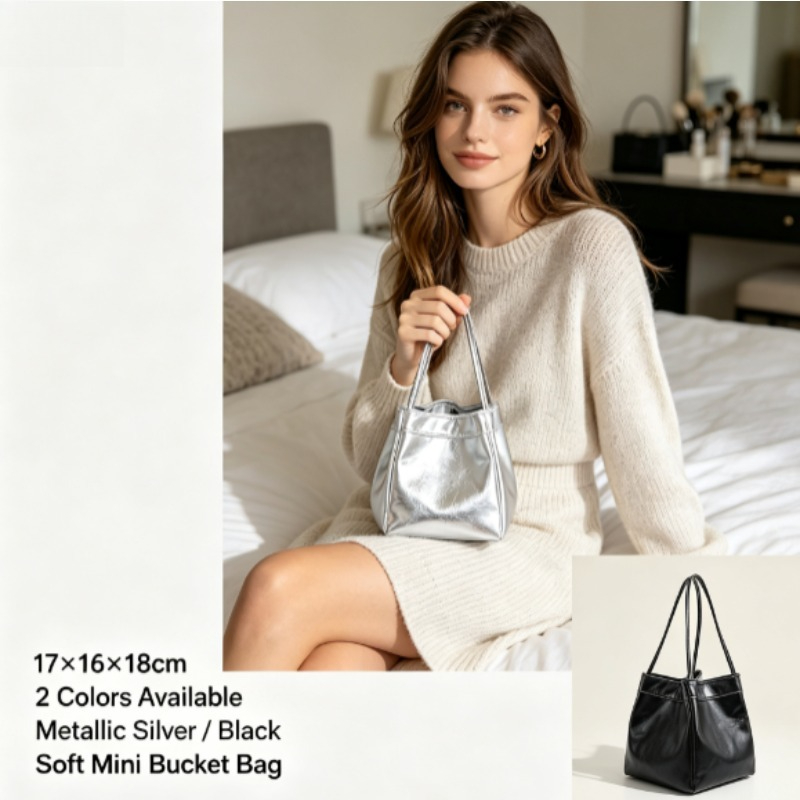 New Mirror‑Finish Bucket Bag,  - огляд і ціна Bucket Bag Suede