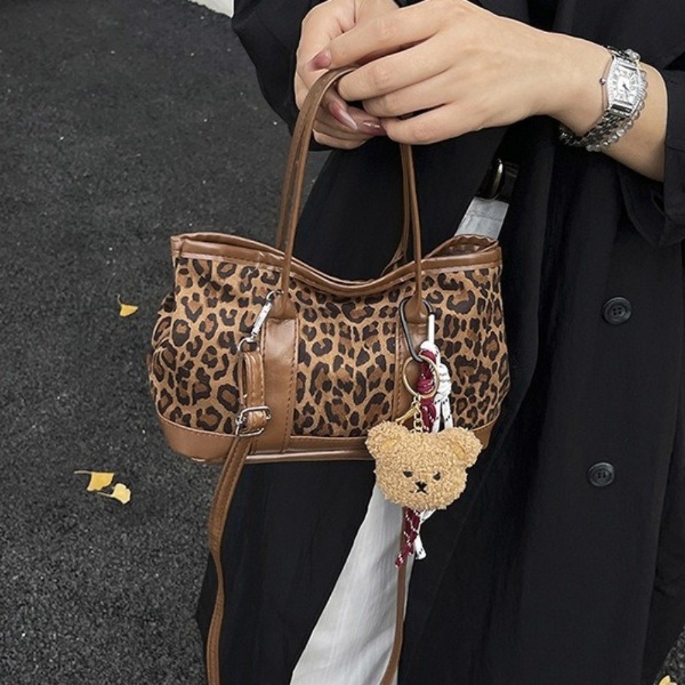Retro Leopard Print Crossbody  - огляд і ціна Bucket Bag Suede