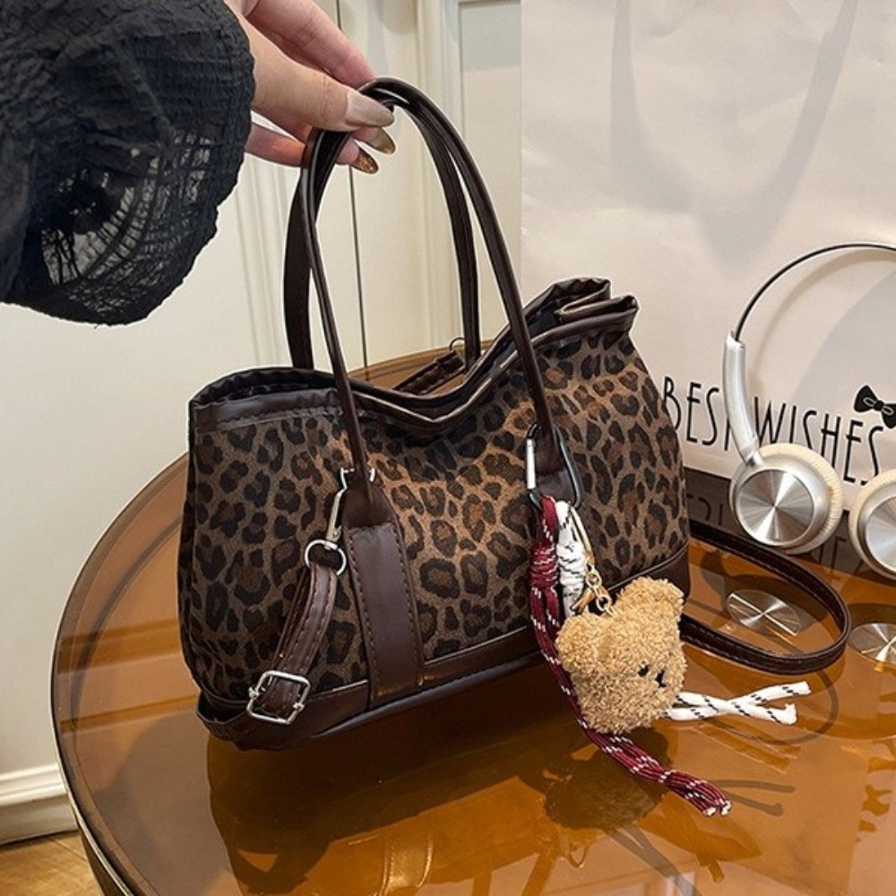 Retro Leopard Print Crossbody  - огляд і ціна Bucket Bag Suede