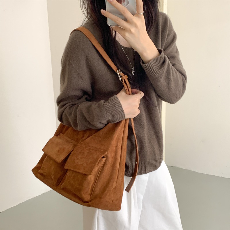 New Frosted Faux Suede Tote Ba - огляд і ціна Bucket Bag Suede