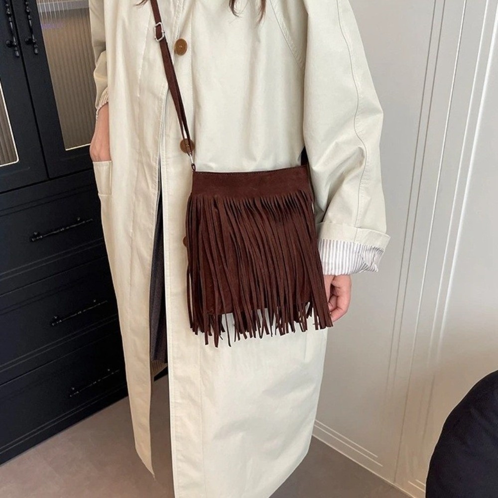 Fashion Suede Fringe Crossbody - огляд і ціна Bucket Bag Suede