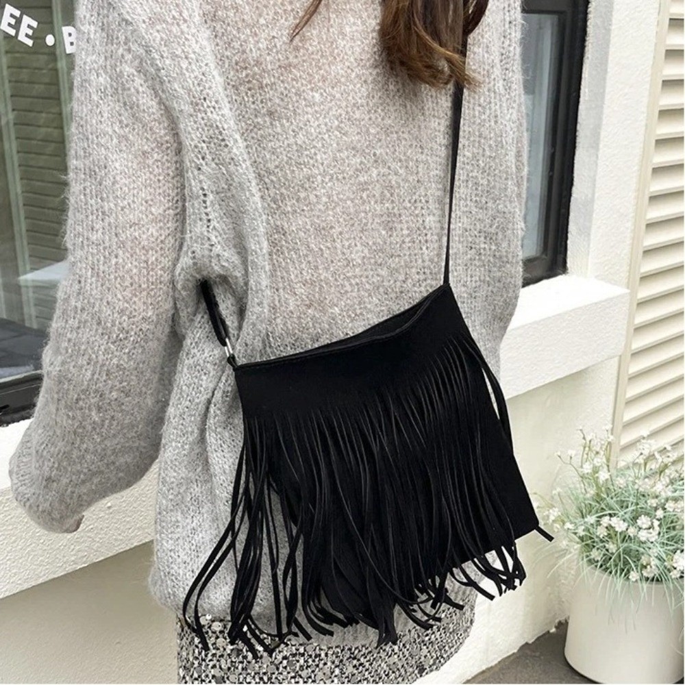 Vintage Suede Fringe Crossbody - огляд і ціна Bucket Bag Suede